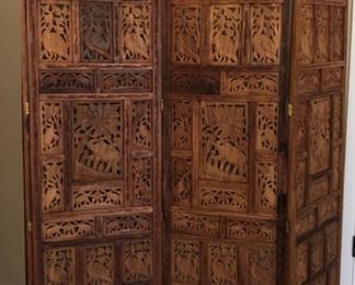 Gorgeous Carved 4-Panel Room Divider