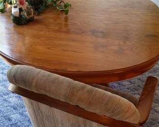 Oak table and 2 chairs