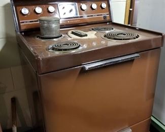 Old electric brown stove -- 1970's