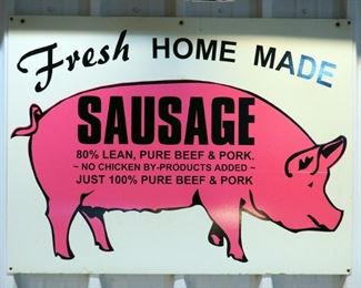 Corrugated Vinyl "Fresh Home Made Sausage" Sign 36" x 48"