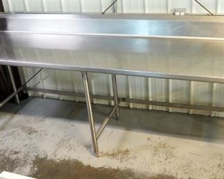 Stainless Steel Prep Table with Backsplash 46" x 109" x 32"