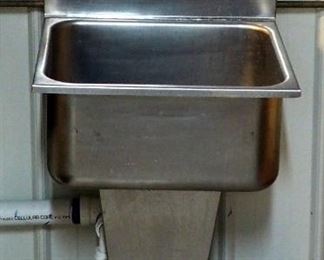 Stainless Steel Foot Pedal Hand Sink 46" x 21" x 19" Includes Soap and Towel Dispensers