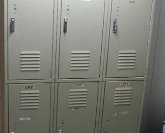 Yon Metal Lockers 2 Tiers x 3 Across, 6'H x 45"W x 18"D