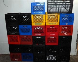 Plastic Milk Crates, Qty Approximately 25
