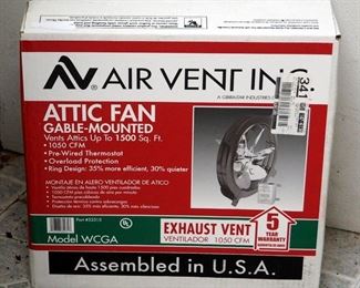 Air Vent Inc. Gable-Mounted Attic Fan Model WCGA, New in Box
