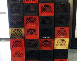 Plastic Milk Crate Assortment, Qty Approximately 150