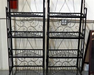 Matching Metal Baker's Racks with 4 Shelves Each, Collapsible, 68"H x 24"W x 15"D, Qty 2