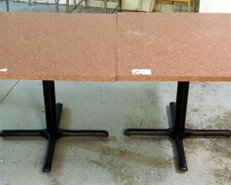 Formica Topped Pedestal Restaurant Tables, 29.5"H x 34"W x 34"D, Qty 2