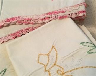 Embroidered Pillow Cases...In Pairs!...