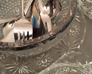 Many Cut Glass Serving Pieces...