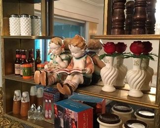 This Is A Super Cute Vintage Wall Shelf...Filled With Salt'n Peppa Shakers!...