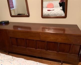 American of Martinsville walnut master bedroom set