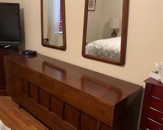 American of Martinsville walnut master bedroom set