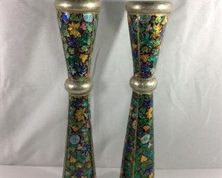 138.    Metal Foiled Candelabras.                                                   24” tall Pair.      $175.