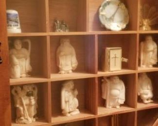 Small curio cabinet and treasures, sold seperately