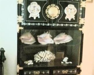Stunning Mother-Of-Pearl inlaid cabinet, 3 available