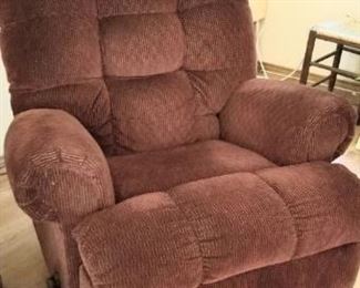 One of two comfortable recliners