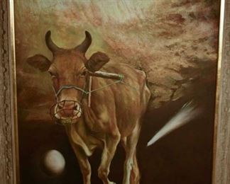 Cow painting by Chinese artist.