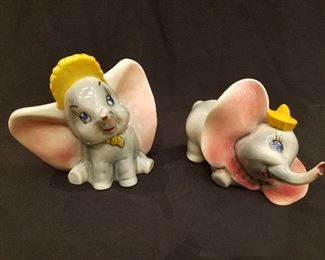 Vintage Disney issued Dumbo ceramic figures