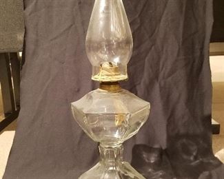 Pressed glass oil lamp