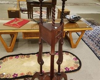 Queen Anne antique mahogany candle stand