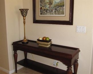 Stanley Foyer console table and Antoine Boulet serigraph art