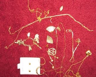 Miscelleneous 14 k chains and charms