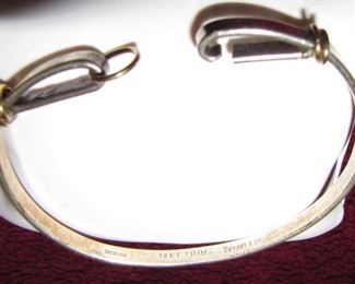 Tiffany gold trim and sterling bracelet