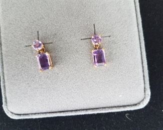 14k Amethyst Earrings