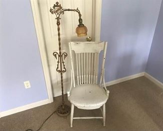 Antique Chair and Floor Lamp