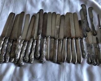 Assortment of Sterling Knives