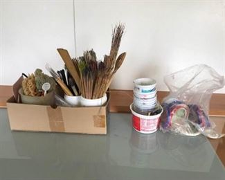 Paint Brushes and Cups