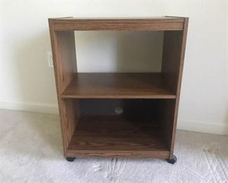 Rolling Wooden Shelving Unit