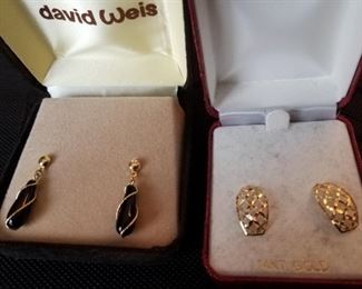 Two Pairs of 14k Earrings