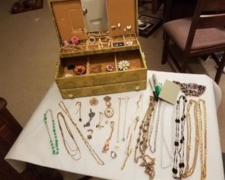 Vintage Costume Jewelry With Box