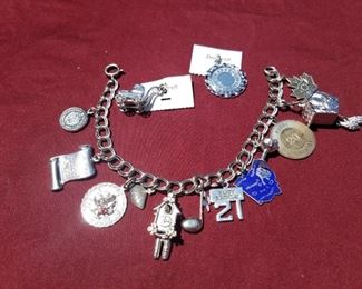 Vintage Sterling Silver Charm Bracelet