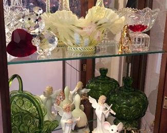 Fenton, sun and star, angels, crystal