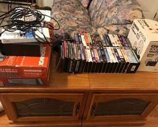 new in the box VCR/ DVD combo. VHS tapes and DVDs