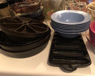 Cast Iron and lots of pie plates