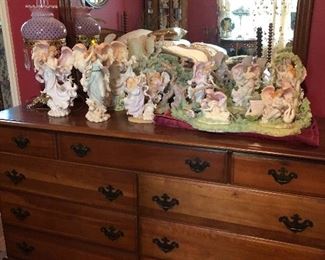 Dresser with mirror and more angels
