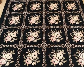 Needlepoint area rug with matching runner