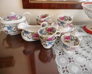 Vintage Hand Painted Booths Silicone China Made in England, Cups/Saucers, Cream Sugar