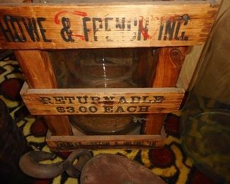 Howe and French Crate with Glass Bottle