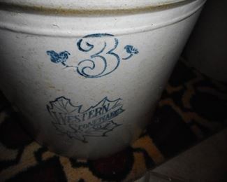  Western Stoneware Crock 3 Gallon