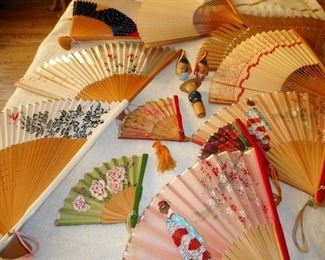 Vintage Hand Painted Fans