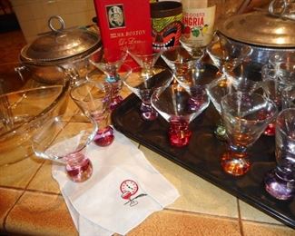 Mid Century Martini Glass/Shot Glasses