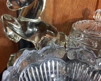 Vintage heavy glass horse