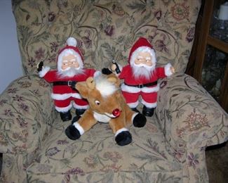 Vintage Coca Cola Santa Claus's and Rudolph the Red Nose Reindeer  -  Sold at Rich's Department Store 