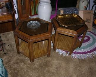 Side tables w/ glass top 
