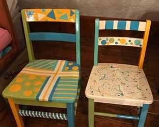 Hand painted kids chairs 